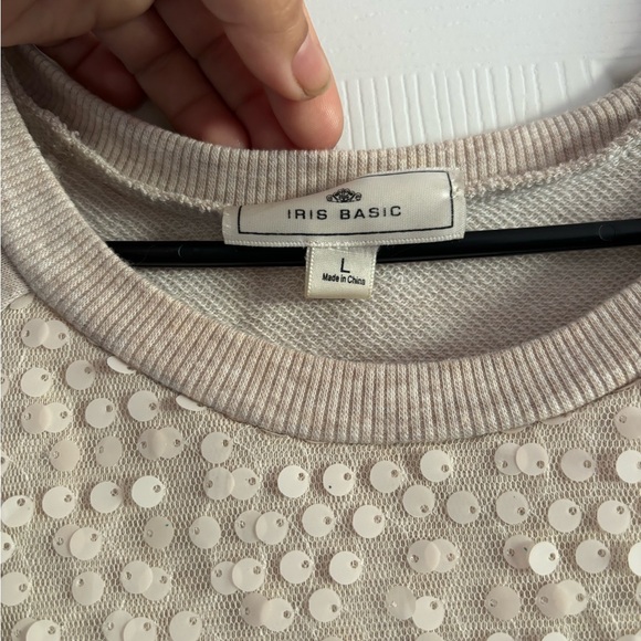 Tan sequined Iris Basic sweater - Picture 3 of 3